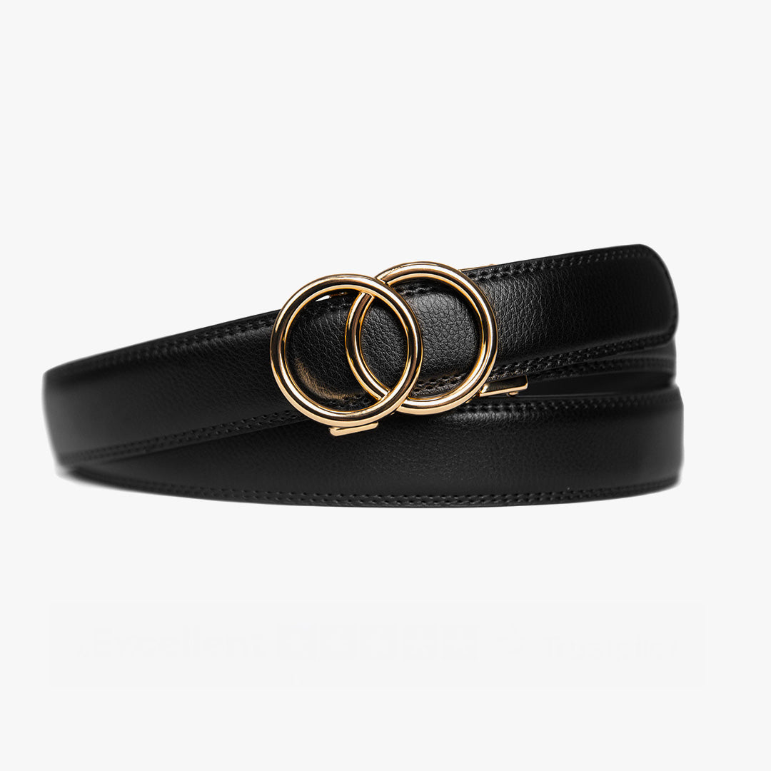 Modern Belt - Black - Gold Buckle