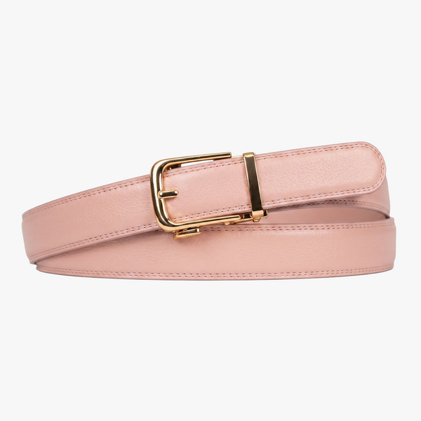 Lucchese Pink Leather Belt with Gold Buckle 80s VINTAGE Pink Belt Womens XS Leather Gold Buckle Chic  main image 4