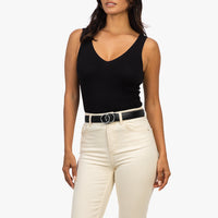 Bella Belt | Silver - Black